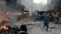 After a blast in Pakistan's Balochistan. - PTI